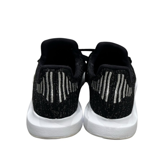 Women’s Adidias Swift Run Core Black,White & Metallic Silver Knit Sneakers: 6 - Picture 6 of 9